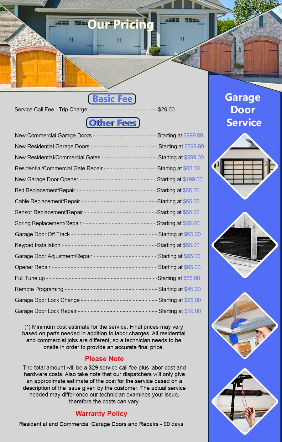Metro Garage Door Service Orinda, CA 925-392-1054